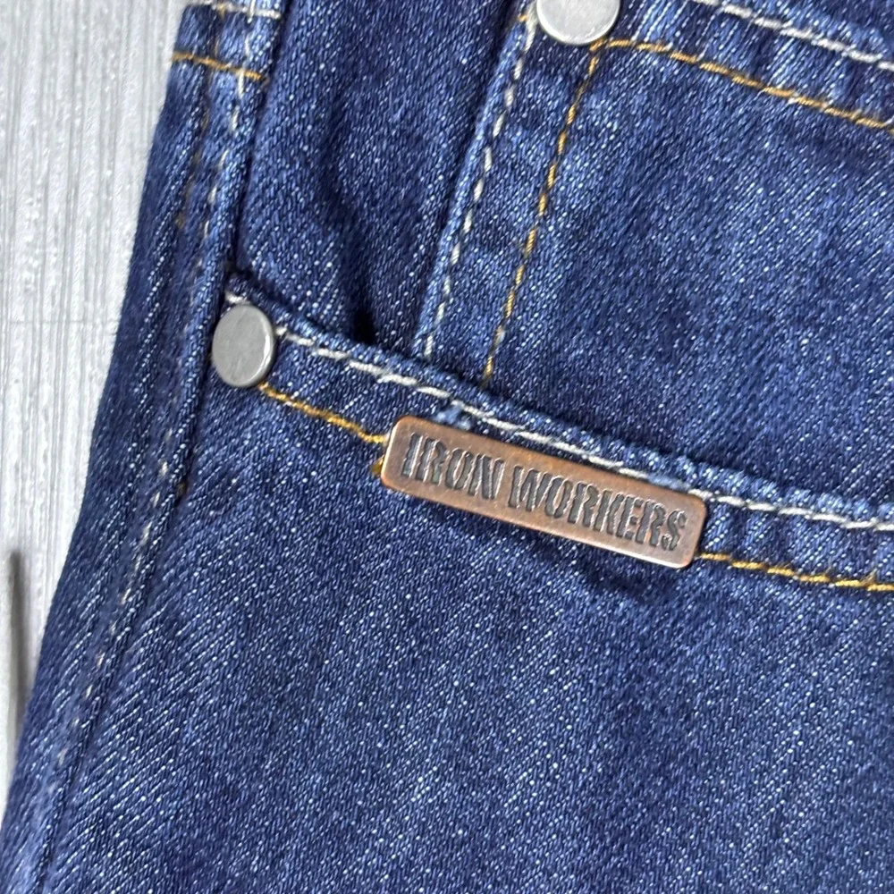 Iron Workers 10398 Mens Motorcycle Riding Jeans Blue Denim Straight Leg Size 40